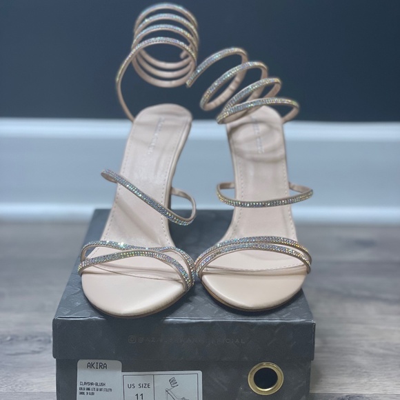 Shoes - RHINESTONE STILETTO SANDAL IN CREAM